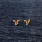 Shark Tooth Flatback Studs Silver 18K Gold Plated