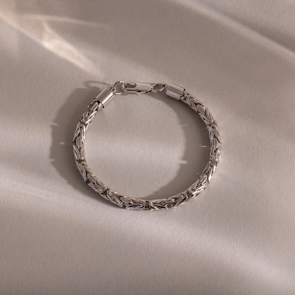 Byzantine Link Bracelet  Silver 18K Gold Plated