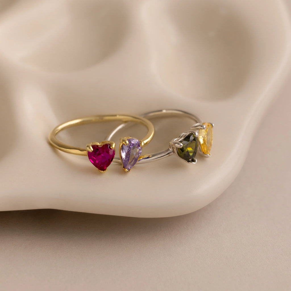 Love Toi et Moi Ring Silver 18K Gold Plated