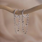 Duo Mirror Chain Huggies Silver 18K Gold Plated