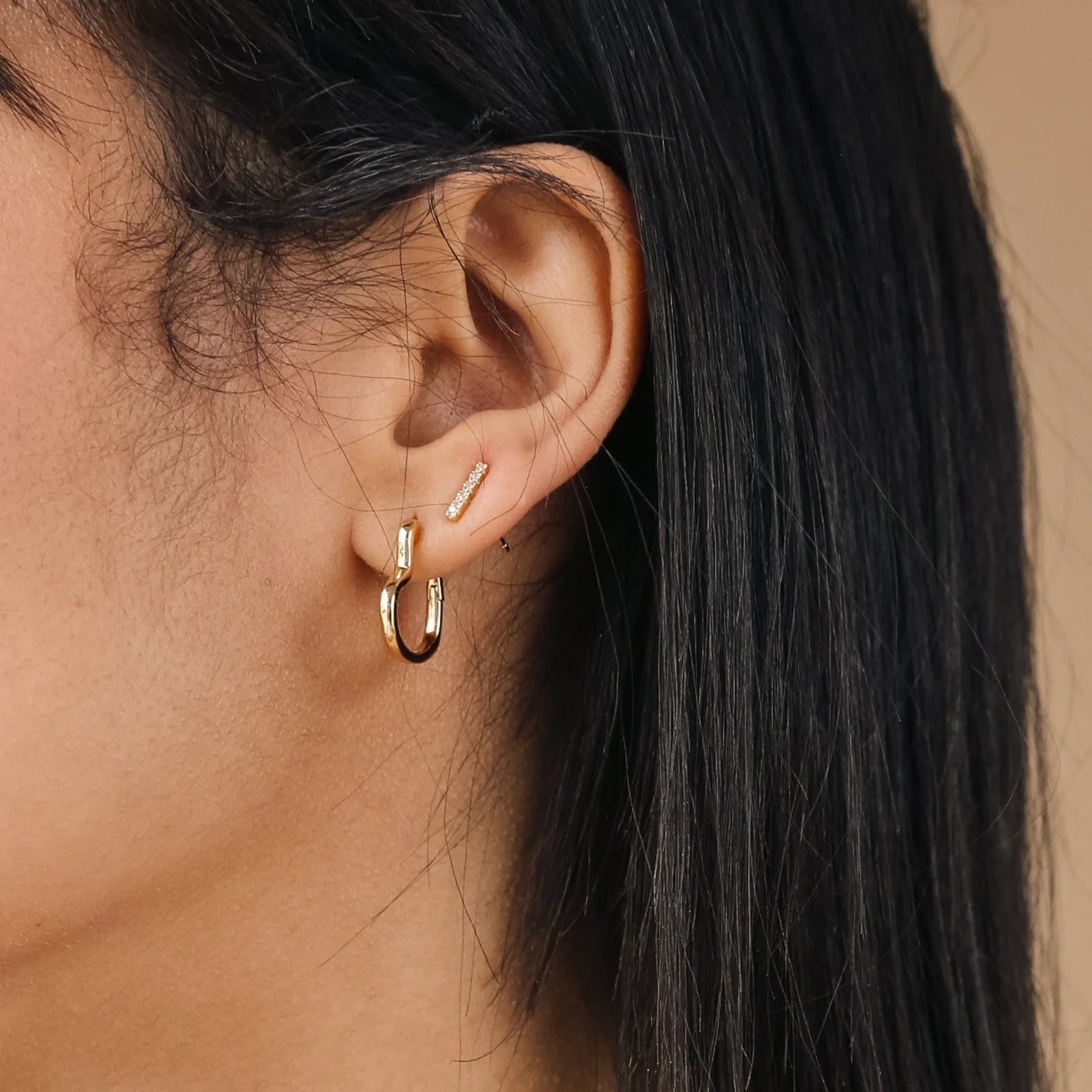 Heart Hoops Silver 18K Gold Plated