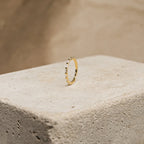 Diamond Baguette Eternity Ring Silver 18K Gold Plated