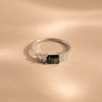 Diamond Agate Statement Ring  Silver 18K Gold Plated