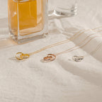 Engraved Interlocking Necklace Silver 18K Gold Plated