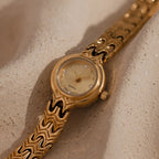 Wavy Link Timepiece Silver 18K Gold Plated