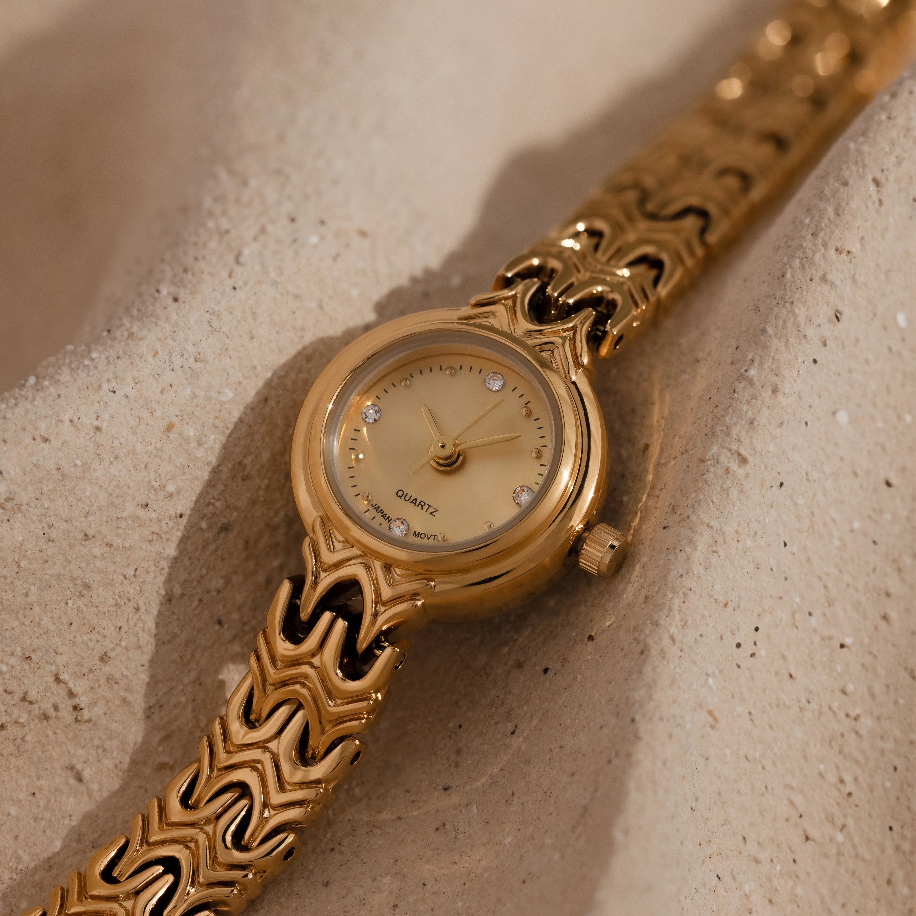 Wavy Link Timepiece Silver 18K Gold Plated