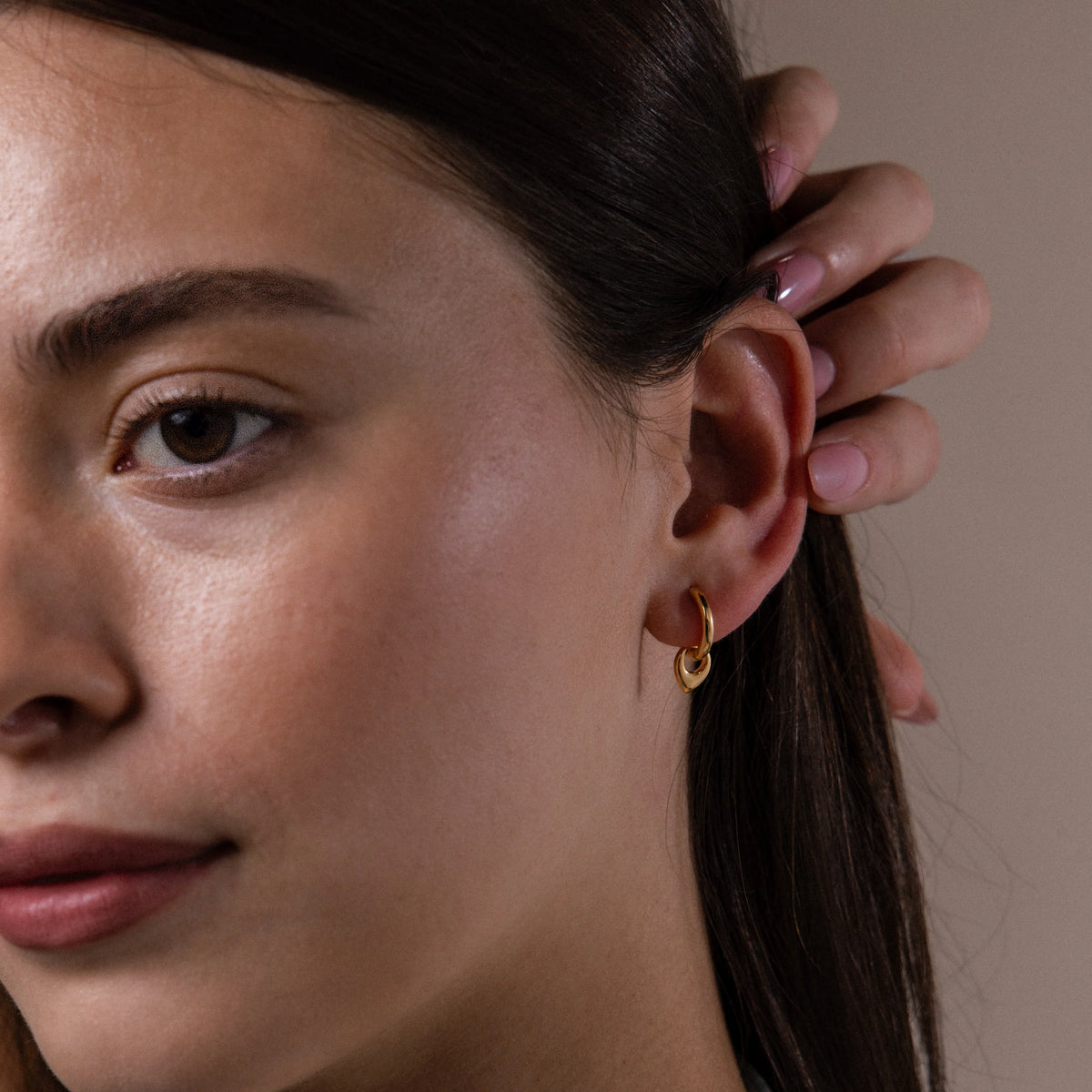 Tiny Teardrop Huggies Silver 18K Gold Plated