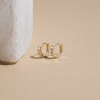 Opal Huggies Silver 18K Gold Plated