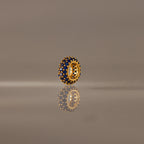 Pave Sapphire Charm Spacer Silver 18K Gold Plated