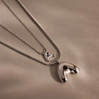 Dainty Bubble Letter Necklace Silver 18K Gold Plated