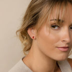 Baguette Birthstone Studs Silver 18K Gold Plated