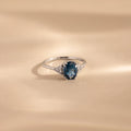 Elizabeth Blue Topaz Ring Silver 18K Gold Plated