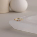 Dainty Baguette Pink Tourmaline Ring Silver 18K Gold Plated