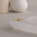 Dainty Baguette Pink Tourmaline Ring Silver 18K Gold Plated
