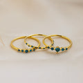 Lace Birthstone Ring Set Silver 18K Gold Plated