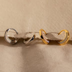 Crescent Moon Opal Huggies Silver 18K Gold Plated