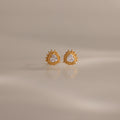 Heart Diamond Flatback Studs Silver 18K Gold Plated