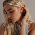 Opal & Diamond Flatback Studs Silver 18K Gold Plated