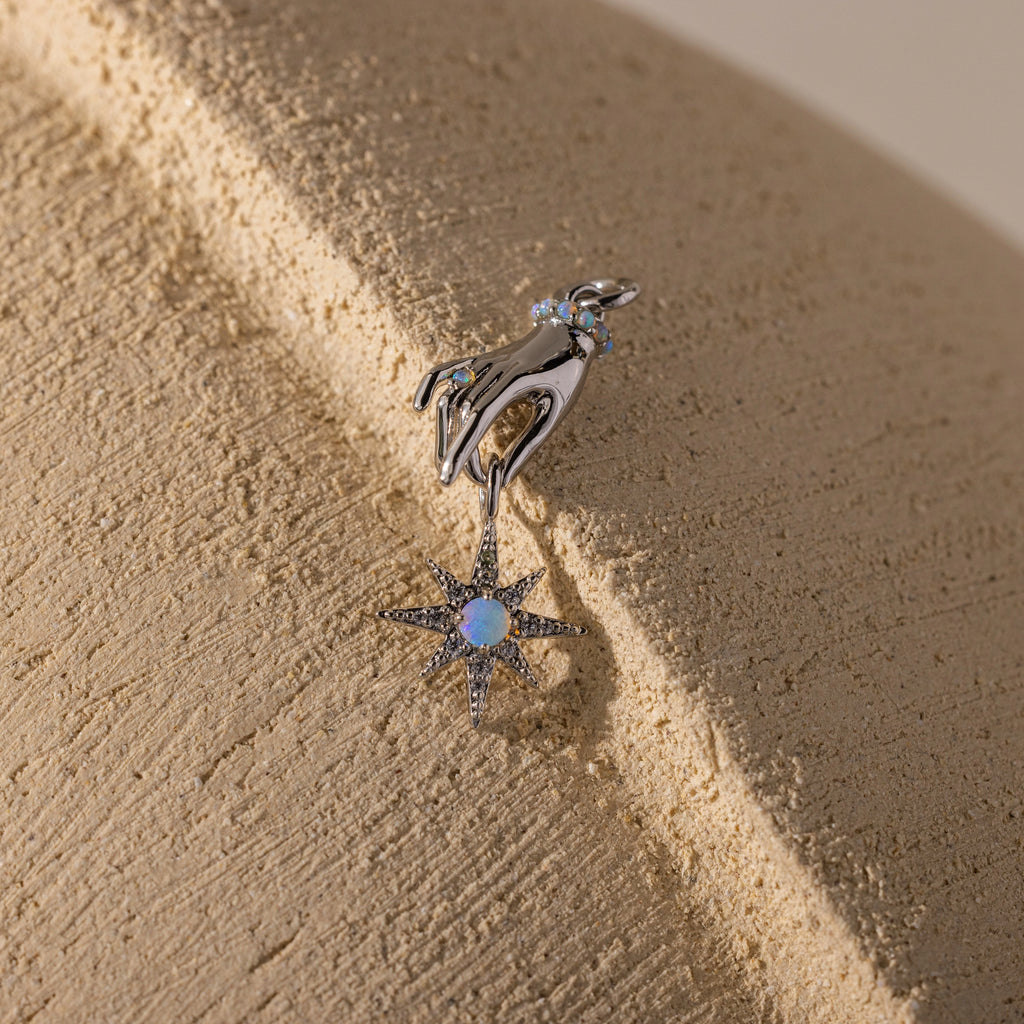 Star Opal Charm Silver 18K Gold Plated