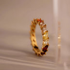 Garnet Marquise Ombre Ring Silver 18K Gold Plated
