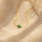 Jade Bar Jewelry Set Silver 18K Gold Plated