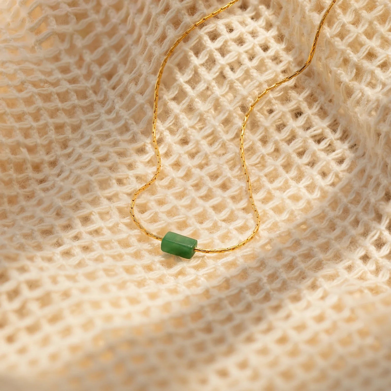 Jade Bar Jewelry Set Silver 18K Gold Plated