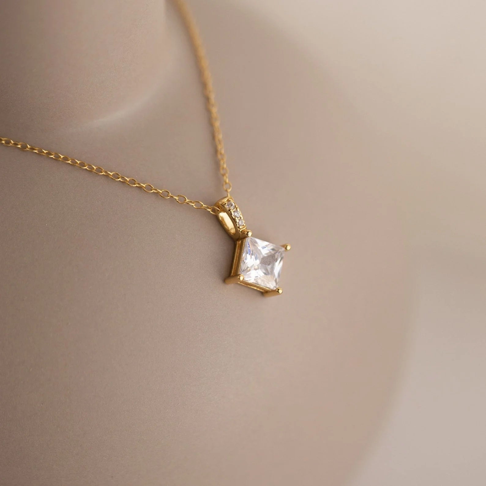 Princess Cut CZ Diamond Pendant