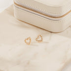 Pearl Heart Studs Silver 18K Gold Plated