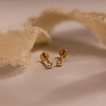 North Star Flatback Studs Silver 18K Gold Plated
