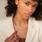 Multi Strand Chain Necklace Silver 18K Gold Plated