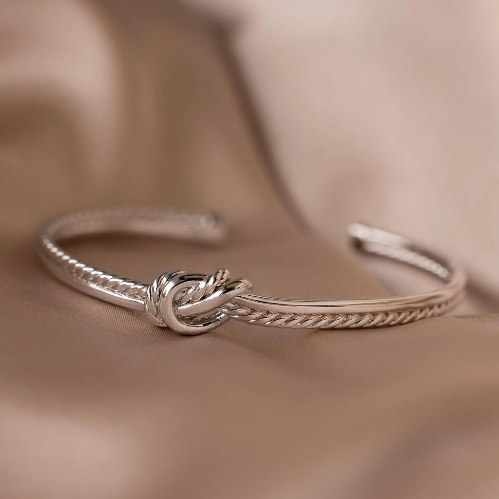 Duo Knot Bangle Silver 18K Gold Plated