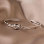 Duo Knot Bangle Silver 18K Gold Plated
