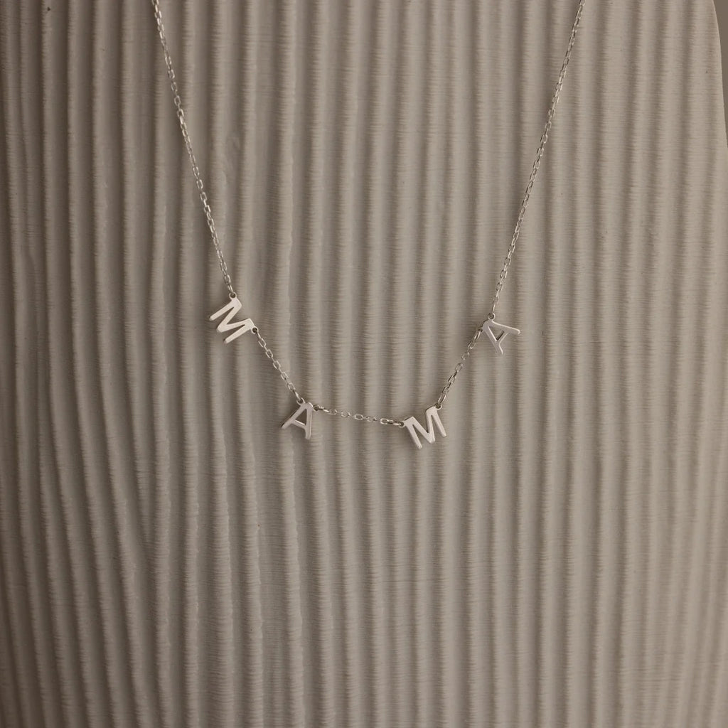 Alice Letter Name Necklace  Silver 18K Gold Plated