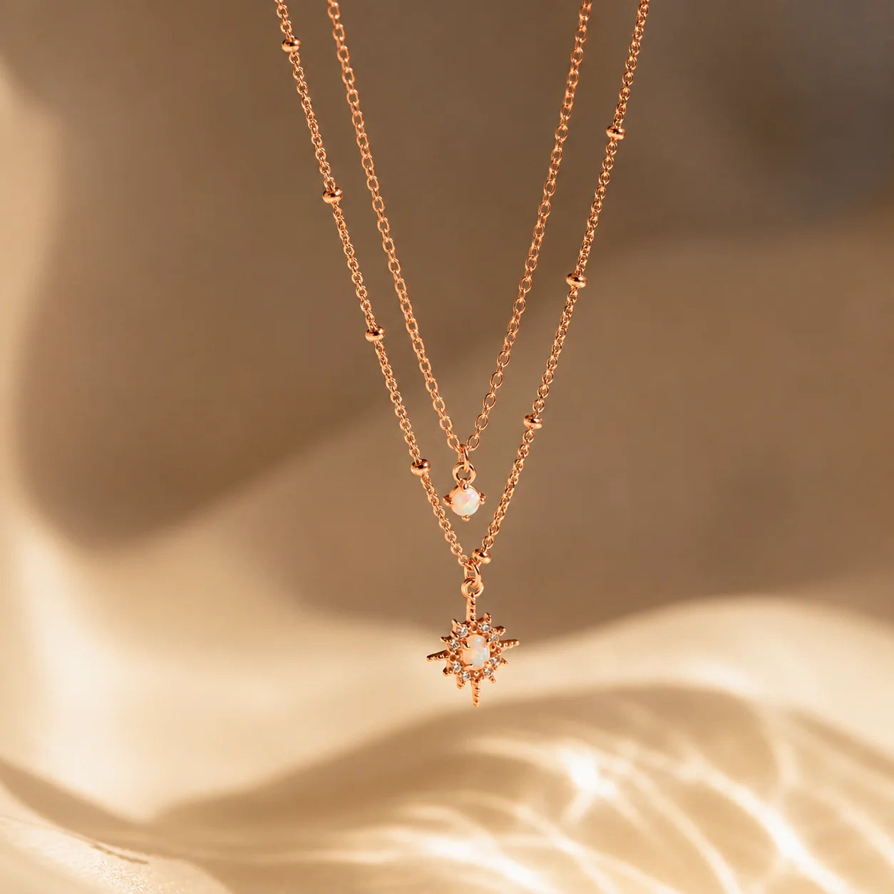 Opal Star Duo Necklace