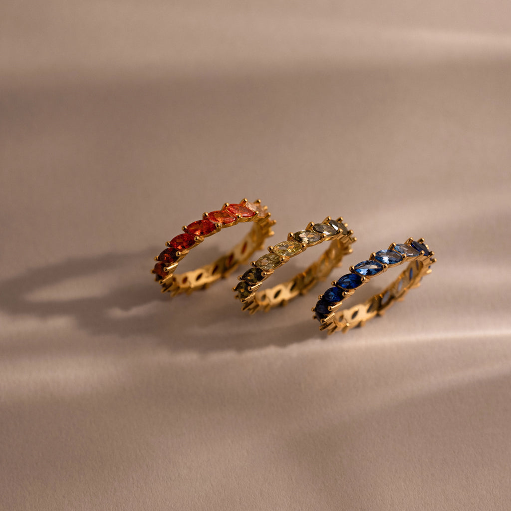 Marquise Ombre Ring Silver 18K Gold Plated