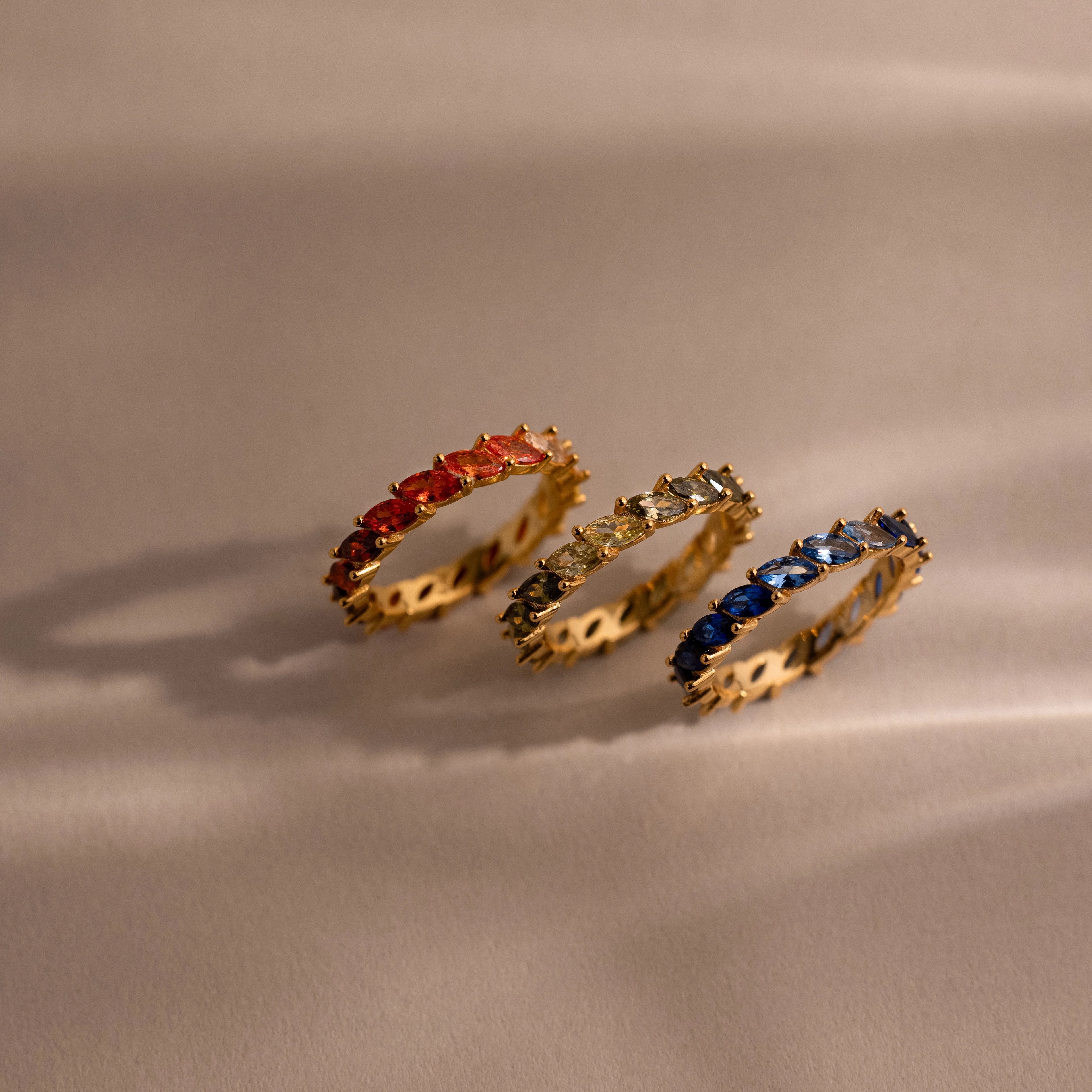 Marquise Ombre Ring Silver 18K Gold Plated