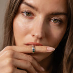 Toi et Moi Pear-Baguette Cut Dome Ring Silver 18K Gold Plated