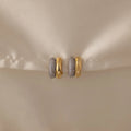 Diamond Duo Mixed Metal Pave Huggies Silver 18K Gold Plated