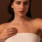 Tiny Pearl Dot Necklace Silver 18K Gold Plated