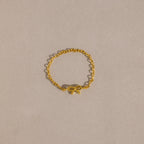 Bow Chain Ring Silver 18K Gold Plated