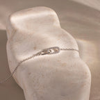 Pave Linked Pendant Bracelet Silver 18K Gold Plated