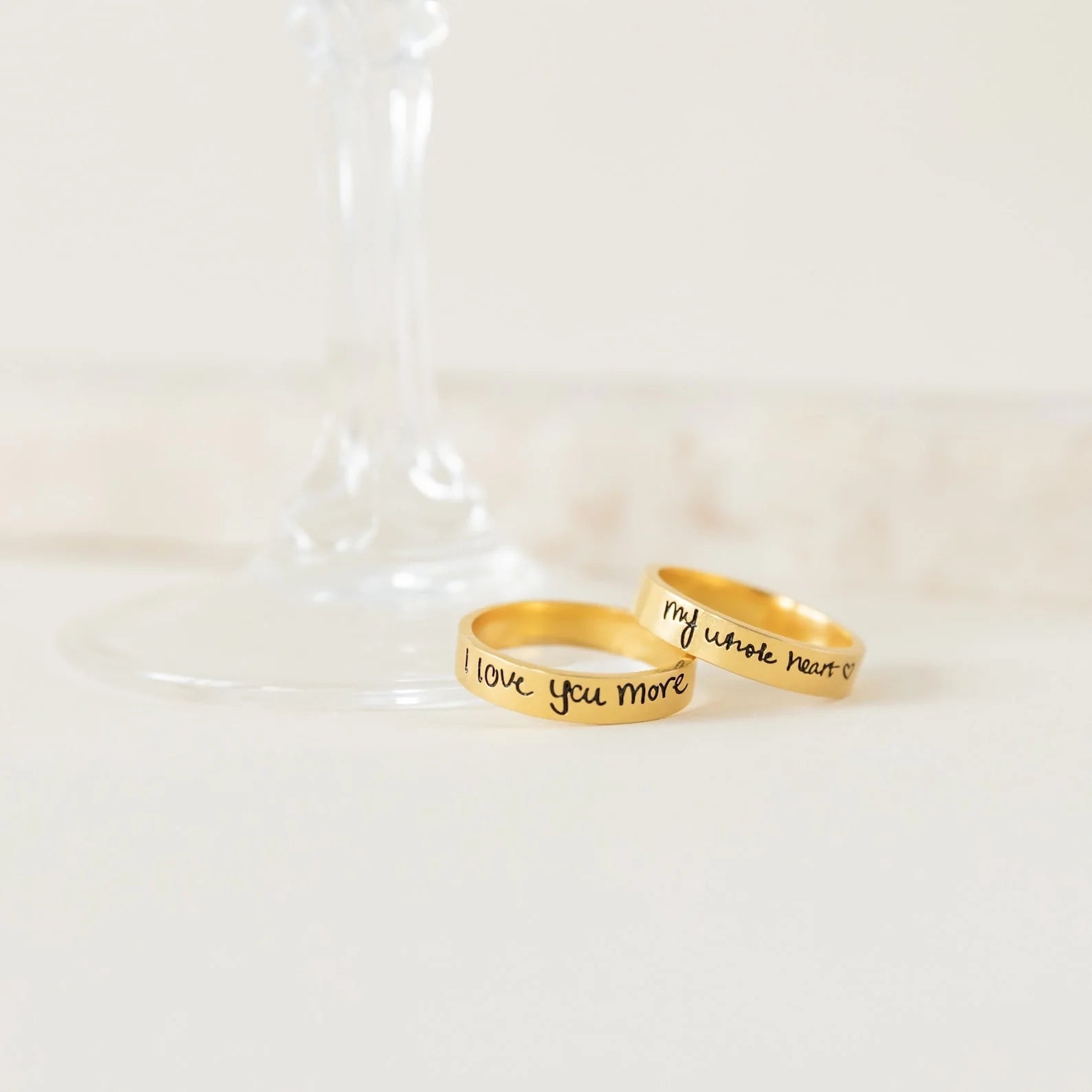 Handwriting Band Silver 18K Gold Plated
