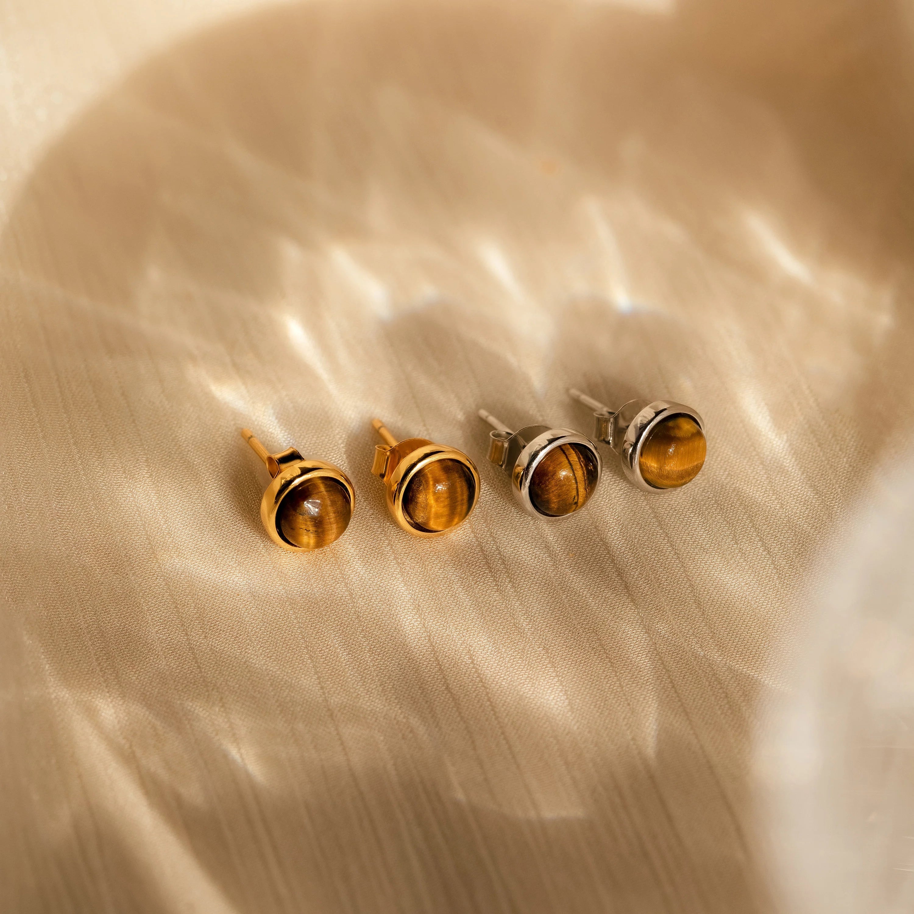 Manifest Gemstone Studs Silver 18K Gold Plated