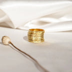 Ann Thin Message Ring Silver 18K Gold Plated