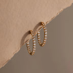 Inside Out Diamond Hoops Silver 18K Gold Plated