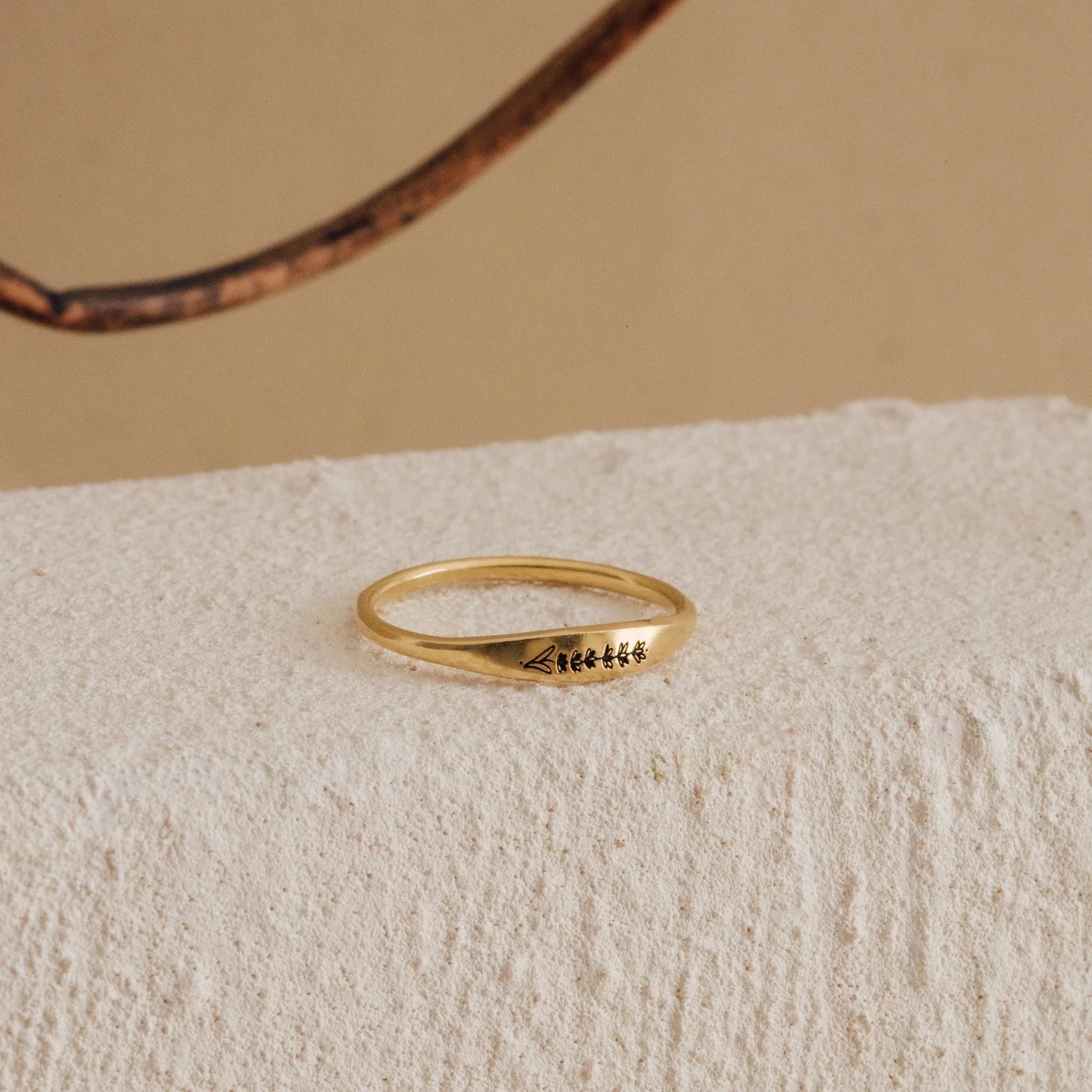 Skinny Birth Flower Ring  Silver 18K Gold Plated