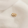 Pave Diamond Huggie Silver 18K Gold Plated