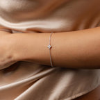 Rounded Pearl Flower Bracelet  Silver 18K Gold Plated