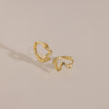 Pave Viper Snake Charms Huggies Silver 18K Gold Plated