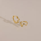 Pave Viper Snake Charms Huggies Silver 18K Gold Plated